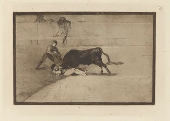 The Unlucky Death of Pepe Illo in the Ring at Madrid, Plate 33 from La tauromaquia