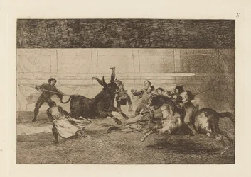 Death of Pepe Illo, 2nd Composition, Plate E from La Tauromaquia (third edition)