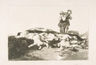 Plate 18 from The Disasters of War: Bury them and keep quiet