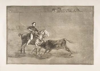 Plate 22 from the Tauromaquia: Manly Courage of the Celebrated Pajuelera in the Ring, 1816