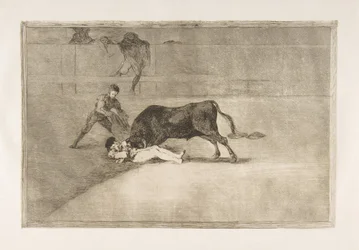 Plate 33 from the Tauromaquia: The Unlucky Death of Pepe Illo in the Ring at Madrid, 1816