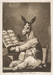 Plate 39 from Los Caprichos: And so was his grandfather. Asta su Abuelo., 1799