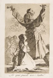 Plate 52 from Los Caprichos: What a tailor can do! Lo que puede un Sastre!, 1799