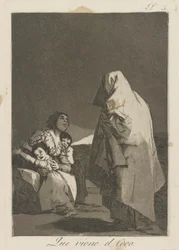 Here Comes the Bogey-Man (Que viene el loco), Plate 3 from the Series Los Caprichos