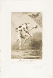 Pretty Teacher!, Plate 68 from Los Caprichos