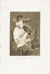 That certainly is being able to read (plate 29 from Los Caprichos)