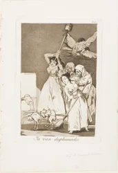 There They Go Plucked (i.e. Fleeced), Plate 20 from Los Caprichos