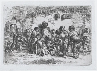 Plate 11: A Group of People Outdoors, from the Series of Customs and Pastimes of the Spaniards