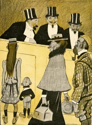 A lost English family ask for directions at the Opera, 1903