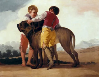 Boys with Mastiff