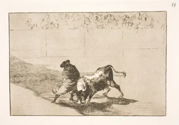 The Very Talented Student from Falces, Honored in His Cape, Tricks the Bull with His Body Movements