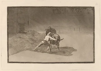 The Famous Martincho Places the Banderillas Playing the Bull with the Movement of His Body