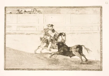 A Spanish Rider in the Arena Breaking Small Spears Without Assistance from the Seconds