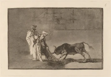 The Moors Perform a Different Play in the Ring, Calling the Bull with Their Burnous
