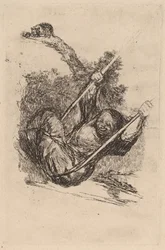 Old Woman on a Swing