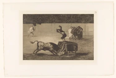 Bullfighter Standing on a Table in the Arena (series title: La Tauromaquia)