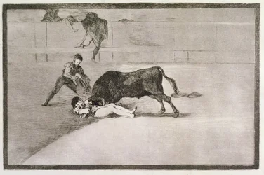 The Unlucky Death of Pepe Hillo (Jose Delgado) in the Ring at Madrid on the 11th May 1801, plate 33 of 