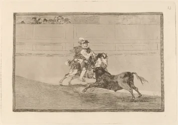 A Spanish Mounted Knight in the Ring Breaking Short Spears without the Help of Assistants