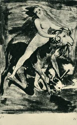 Witch riding a goat, late 18th-early 19th century, 1943