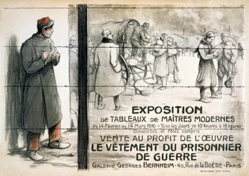 Advertisement for an Exhibition of Paintings to be Sold to Raise Money for Clothing for Prisoners of War