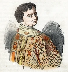 Middle Ages: representation of Pope Benedict IX (benedetto, Benedict or Benedictus) (1032-1044)