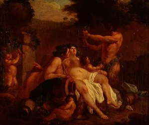 Bacchus Merrymaking by a Stone Urn in a Dell