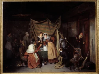 A Sibylle Saying Good Adventure to Young Men