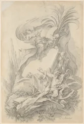 Design for a Frontispiece: Love Staying the Hand of Time