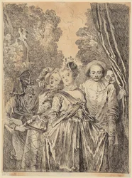 Italian Acting Troupe in Costumes of the Commedia dell