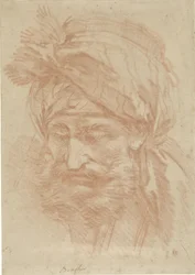 Head of a Bearded Oriental with Turban, Looking Down