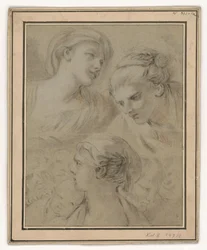 Head Studies Exemplifying Various Emotions