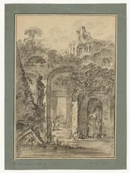 Roman Ruins Landscape with Individual Figures
