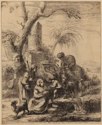Seated Woman [Femme de Matsmey] Beside Palm, Plate from the Series "Various Chinese Figures [...]"