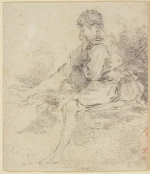 Seated Boy with Bare Legs