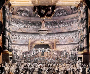 Louis XVIII (1755-1824) attends the Théâtre de l