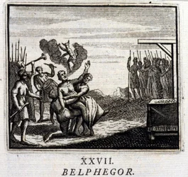 Belphegor. Fables by Jean de La Fontaine. Illustration by François Chauveau. Edition of 1728.