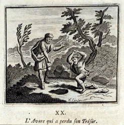 The Miser who lost his Treasure (Illustration by François Chauveau)