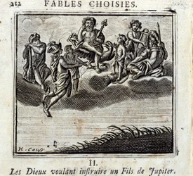The Gods wanting to teach a son of Jupiter (Illustration by François Chauveau)