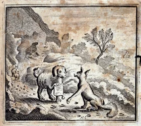 The sick lion and the fox (Illustration by François Chauveau)