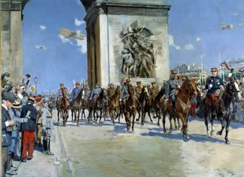 First World War: Defile of Victory on 14/07/1919 over Champs Elysees in Paris
