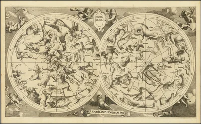 1720 celestial map - Hemel Globe. Coeli Enarrant Gloriam Dei