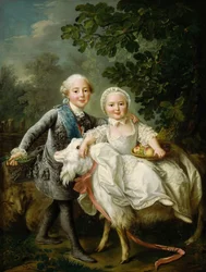 Charles de Bourbon, Count of Artois with his sister Clotilde, 1763