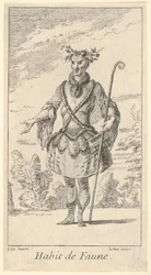 Habit de Faune: a faun, a cane in his right hand