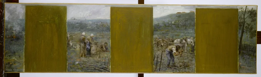 Sketch for Nogent-sur-Marne Town Hall: Rural Scenes