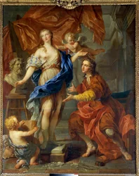 Pygmalion seeing his animated statue - Painting by Francois Le Moyne (1688-1737) 1729