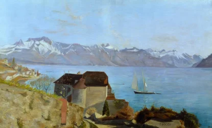 The Castle of Glérolles and Lake Geneva