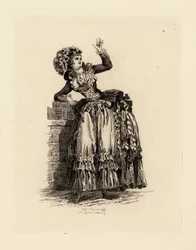 Fashionable Woman in Bonnet a la Nicolet, Era of Marie Antoinette