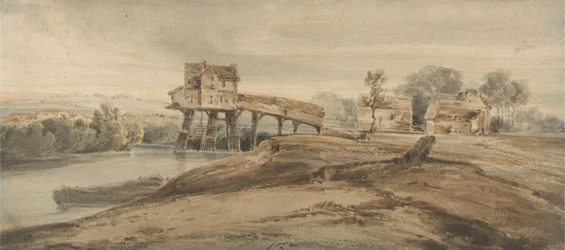 The Watermill above the Bridge at Charenton, after a painting by Thomas Girtin