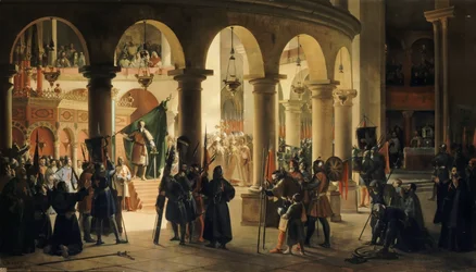 Godefroy de Bouillon Deposits in the Church of the Holy Sepulchre the Trophies of Ascalon