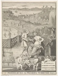 Dutch Maiden Receiving Flowers from a Gardener